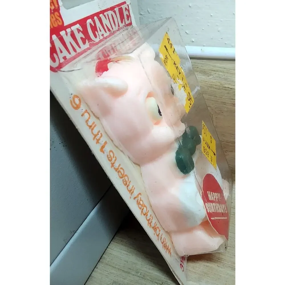1979 Looney Tunes Porky Pig Birthday Candles Wilton Set of 2. With # Inserts 1-6